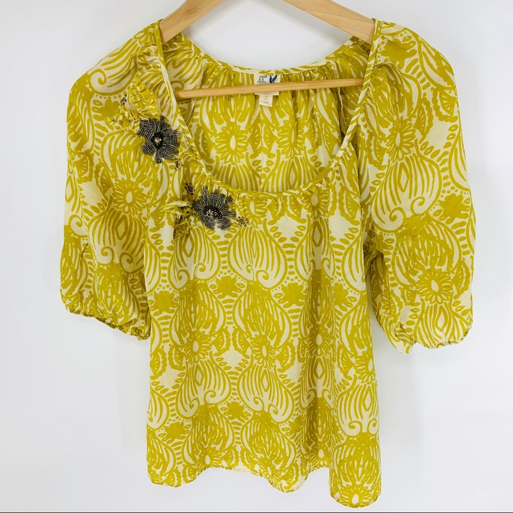 Edme & Esyllte silk Moscow In Bloom peasant blouse
